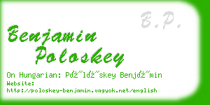 benjamin poloskey business card